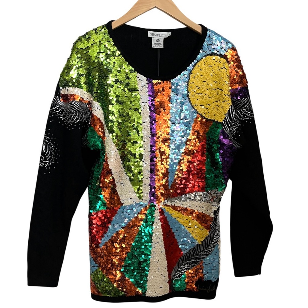 NWT Winifred Borg Vintage Sequin Sweater Medium